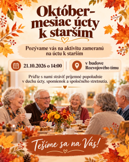 Stretnutie ku Mesiacu úcty k starším — 21. októbra 2026 vo Švedlári